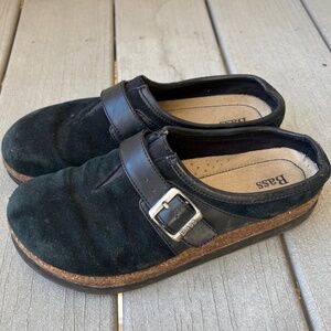 Bass Celeste Black Suede Clog Women's Size 8